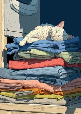 Cat Nap on Laundry Pile