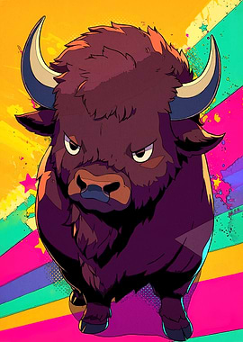Cartoon Buffalo Colorful