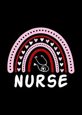 Nurse Rainbow Stethoscope Graphic
