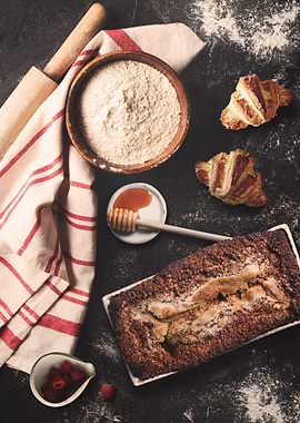 Baking Still Life with Croissants