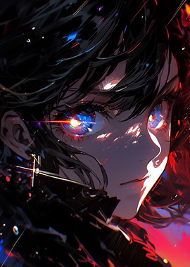 Anime Girl with Glowing Eyes