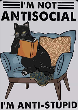 Antisocial Cat Reading Book