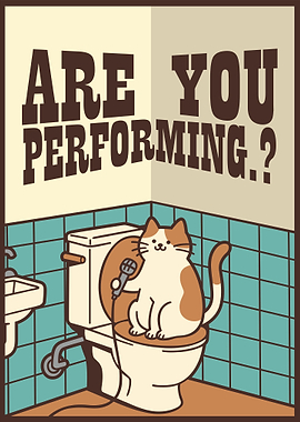 Cat Performing on Toilet with Microphone