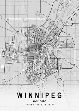 Winnipeg Light City Map