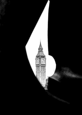 Big Ben in London, Black and White