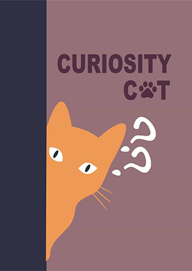 Curiosity Cat Illustration