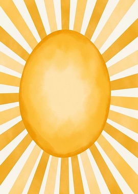 Yellow Sunburst Circle