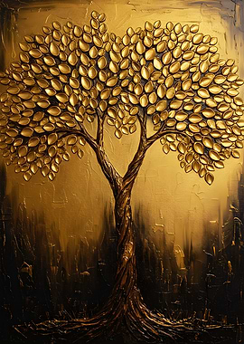 Golden Tree of Life Painting