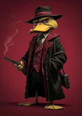 Duck Mobster with Gun