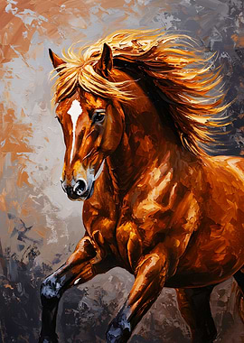 Running Horse Oil Painting