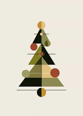 Geometric Christmas Tree Art