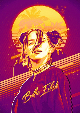 Billie Eilish Retro Pop Art Portrait