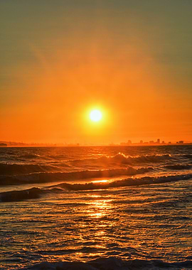 Golden Sunset Over the Ocean