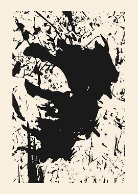 Abstract Black Ink Splatter Art