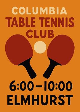 Columbia Table Tennis Club Poster