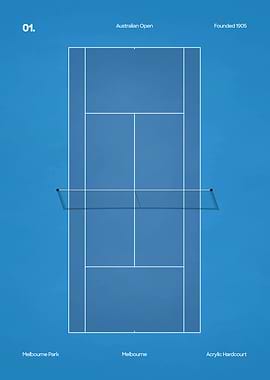 Australian Open Tennis Court Poster