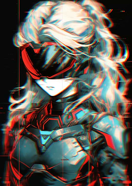 Cyberpunk Girl with Visor Digital Art