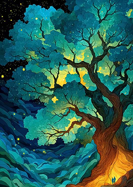 Enchanted Tree at Night