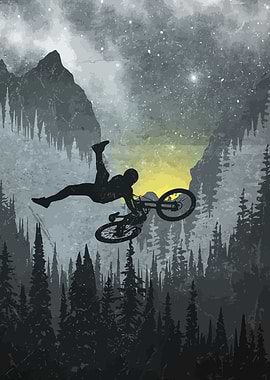 Mountain Bike Jump Silhouette