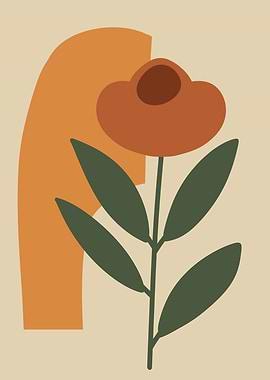 Abstract Floral Art with Geometric Shapes