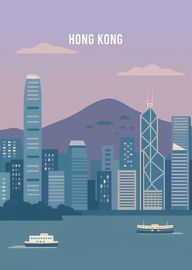 Hong Kong Cityscape Illustration