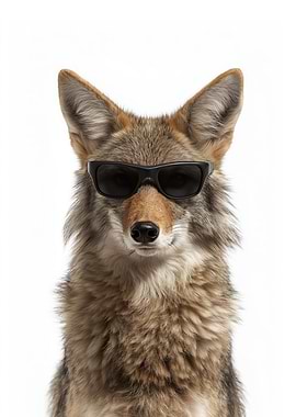 Cool Coyote with Sunglasses