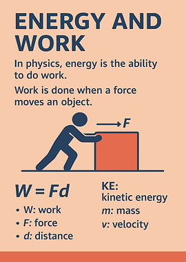 Energy and Work Physics Illustration