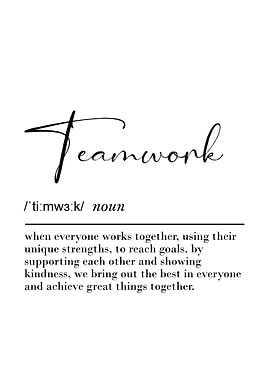 Teamwork Definition Poster Inspirational Wall Art for Office & Classroom