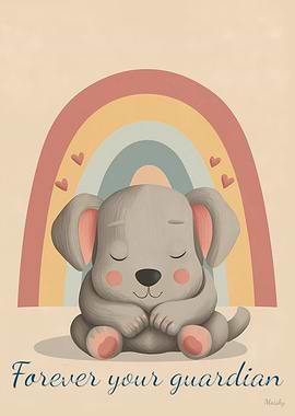 Forever Your Guardian – Minimalist Nursery Puppy Art