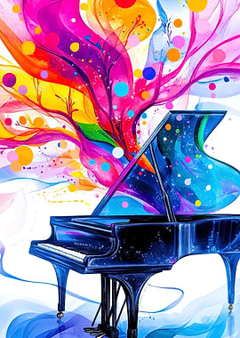 Colorful Piano Music Abstract