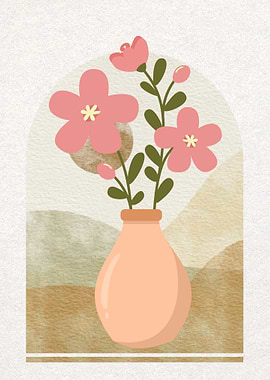 Floral Vase Illustration