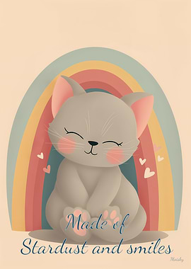 Made of Stardust and Smiles – Minimalist Nursery Kitten Art