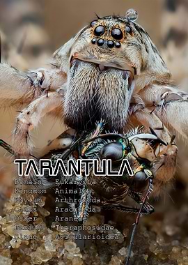 Tarantula Close-Up with Prey