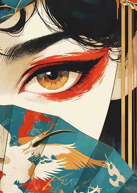 Geisha Eye with Fan