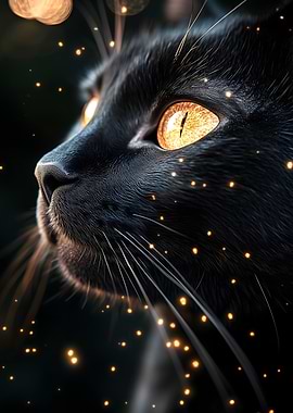 Black Cat with Golden Eyes