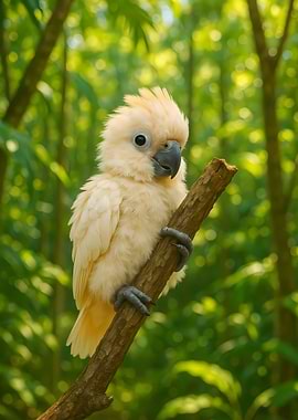 Cute Cockatoo Perched on Branch