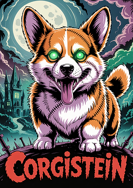 Corgistein Halloween Corgi Monster
