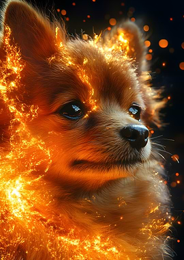 Fiery Pomeranian Portrait