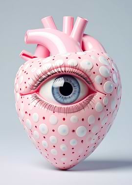 Anatomical Heart with Eye and Dots