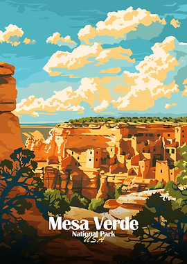 Mesa Verde National Park Illustration