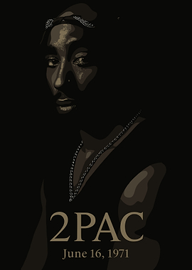 2Pac Portrait with Birthday