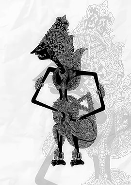 Wayang Kulit Shadow Puppet Illustration