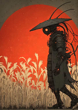 Samurai Robot in Field
