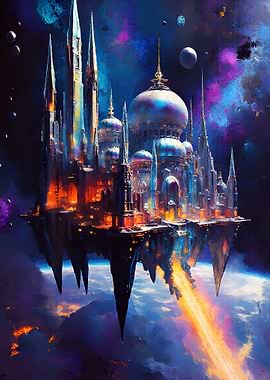 Floating City in Space