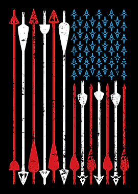 Bow hunting American Flag Archery & Bow Hunter Arrows Patriotic Design