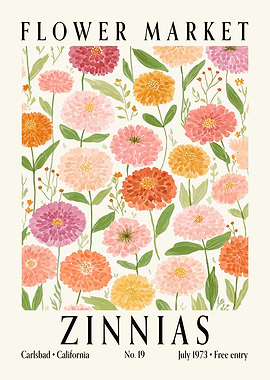 Flower Market Zinnias California