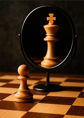 Chess Pawn King Reflection