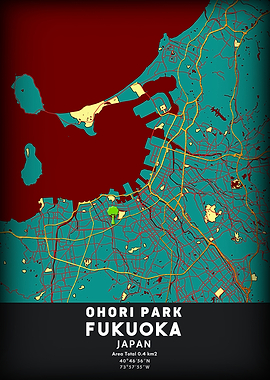 Ohori Park Fukuoka Japan Map