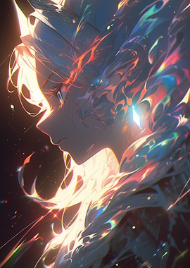 Anime Girl Profile with Light Effects