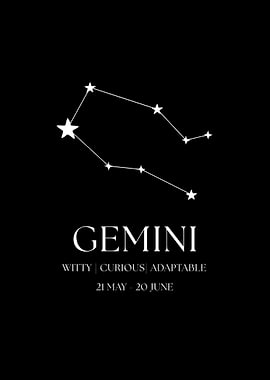 Gemini Zodiac Sign Constellation Art
